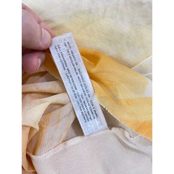 Womens Large Shirt Zara Basics Col Yellow and White See Through Negative Print - Picture 14 of 14